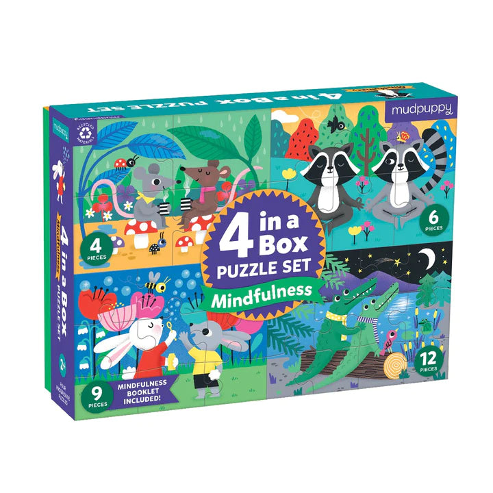 Mudpuppy 4 in a Box Puzzle Set- Mindfulness
