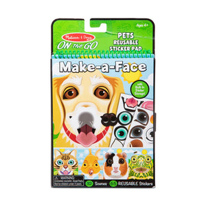 Melissa & Doug- Make-a-Face – Pets Reusable Sticker Pad – On the Go Travel Activity