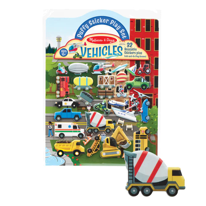 Melissa & Doug- Puffy Sticker Play Set - Vehicles