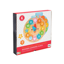 Load image into Gallery viewer, Multi-Language + Counting + Colors Wooden Learning Clock by Petit College

