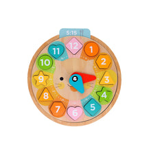 Load image into Gallery viewer, Multi-Language + Counting + Colors Wooden Learning Clock by Petit College

