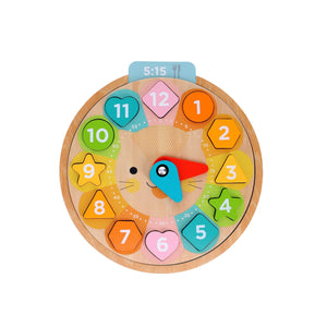 Multi-Language + Counting + Colors Wooden Learning Clock by Petit College