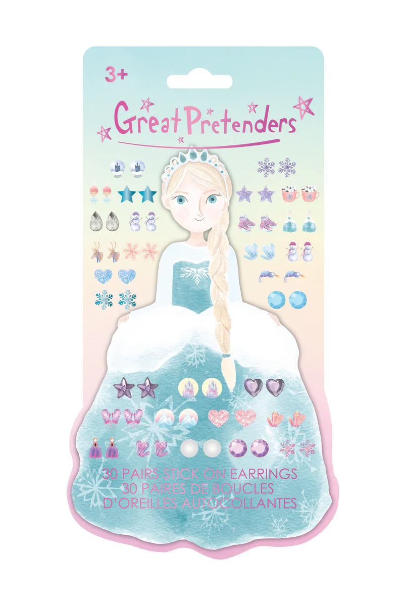 Frosty Stick-on Earrings by Great Pretenders