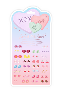 Candy Heart Valentine Sticker Earrings by Great Pretenders