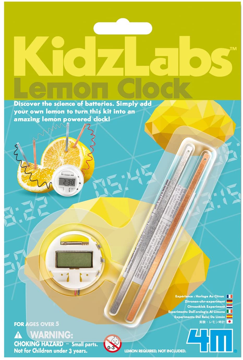 Kidzlabs Lemon Powered Clock Experiment STEM Kit