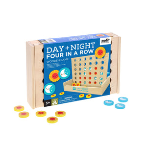 Day + Night Four in a Row Wooden Game by Petit Collage
